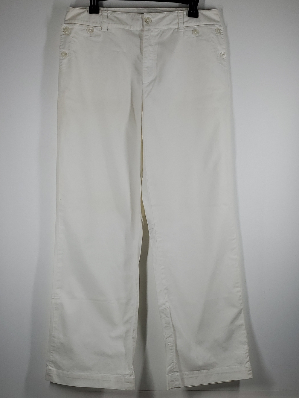 Lauren Ralph Lauren Cream Wide Leg Pants Womens High Rise Trouser Jeans 10